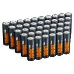 Piles aaa - lot de 40 100% peakpower batteries alcalines aaa lr03 15v longue dur�e haute performance ...