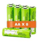 Piles rechargeables aa - lot de 8 piles 100% peakpower batteries aa lr6 rechargeables 1. 2v minh 2300 ...