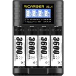 Piles rechargeables aa lithium 1 5v 3600mwh paquet de 4 piles aa rechargeables avec lcd chargeur 1200 ...