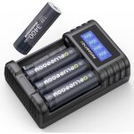 Piles rechargeables aa lithium 15v 3400mwh de haute capacit�paquet de 4 piles aa rechargeables avec lcd ...