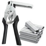 Pince � agrafes rapides pour grillage cl�ture + 600 agrafes - gris - linxor
