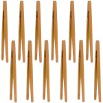 Pinces en bambou?12 pcs pinces de cuisine en bambou pince grille - pain pince � toasts pinces � pain ...