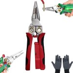 Pince � d�nuder 8 en 1 avec testeur de tension outil de r�paration pour �lectricien pince �lectrique?rouge? ...