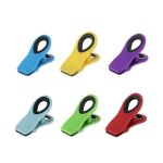 Pinces magn�tiques �paisses pour sacs alimentaires et m�mos plastique couleurs assorties lot de 6