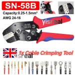 Pince  sertir  cliquet de 7 po pour cbles et fils lectriques kit de sertissage de bornes