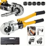 Pince a sertir hydraulique 10t pour tubes inox et multicouches 12 - 28mm 5 matrices en v ? tte rotative ...