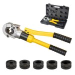 Pince  sertir professionnelle hydraulique 10t avec 5 matrices v 12 / 15 / 18 / 22 / 28mm sertisseuse ...