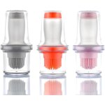 Pinceau applicateur 3 pièces bouteille dhuile en silicone avec pinceau pour pinceau à pâtisserie Pinceau applicateur 3 pièces bouteille dhuile en silicone avec pinceau pour pinceau à pâtisserie
