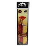 Lot de 3 pinceaux dart - ventail n4 - rond n0 - plat n0 - amt