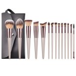 Pinceaux maquillages14 set pinceaux maquillage professionnel avec trousse en cuir pu kit pinceau maquillage ...
