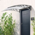 Pipipoxer - auvent - 150x100x25 cm - transparent - marquise porte terrasse toit - auvent de porte entre ...