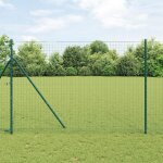 Piquets de cl�ture vidaxl 52 pcs vert �32 mm 200 cm acier galvanis� 3350124