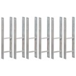 Piquets de clture - vidaxl - 6 pcs - acier galvanis - 14x6x60 cm - argent
