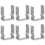 Piquets de clture - vidaxl - argent - acier galvanis - 12x6x15 cm - 6 pcs