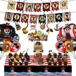 Pirate d�coration anniversaire 103pcs th�me pirate banni�re ballons tourbillons suspendus d�corations ...