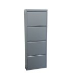 Pisa armoire � chaussures � 4 rabats / portes en m�tal gris. livr� enti�rement mont�.