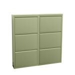 Pisa armoire � chaussures � 6 rabats / portes en m�tal vert. livr� enti�rement mont�.