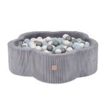 Piscine  balles pour bb enfants pour la chambre misioo fleur velours ctel gris 95x30 cm 200 balles: ...