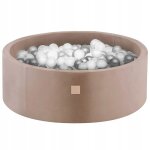Piscine � balles pour b�b� enfants pour la chambre misioo ronde velours velvet dor� 90x30 cm 200 balles: ...