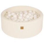 Piscine  balles - meowbaby - ronde 90x30cm - couleur blanc - 200 balles - antiallergique