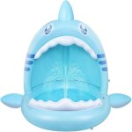 Piscine pour b�b� avec couverture pataugeoire requin pour les tout - petits piscine gonflable pour enfants ...