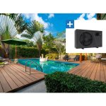 Piscine bois rectangle panama 130 - 6. 20 x 4. 10 x 1. 31 m + pompe � chaleur 6 kw / h inverter powerline ...