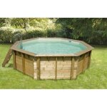 Ubbink piscine bois oc�a 430 h120cm - liner beige - hors sol semi enterr�e ou enterr�e - garantie 15 ...