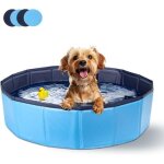 Piscine pour chien rigide bassin baignoire pliable pour petit et grande chien chat 80 20cm s bleu