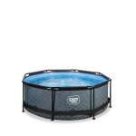 Exit stone piscine tubulaire �244 ? piscine hors sol ? avec pompe de filtration ? rond ? gris