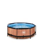 Piscine tubulaire ronde - exit toys - wood ø244x76cm - pompe filtrante - imitation bois - marron Piscine tubulaire ronde - exit toys - wood ø244x76cm - pompe filtrante - imitation bois - marron