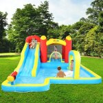 Piscine gonflable - alightup - ch�teau gonflable pour enfant avec gonfleur 450w toboggan zone de saut ...
