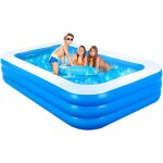 Piscine gonflable rectangulaire  3 anneaux pour enfants tout - petits et adultes 205  125  50 cm