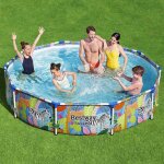 Piscine hors sol - bestway - steel pro - 305x66 cm - gris - syst�me framelink