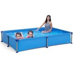 Piscine hors - sol rectangulaire pliable costway 228 m x 159 m x 42 cm parois en pvc pour enfants 3 ans ...