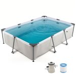 Piscine hors sol rectangulaire - relax4life - 3x2m - piscine tubulaire 3701l - parois en pvc  3 couches ...