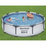 Piscine tubulaire - bestway - steel pro max - 305x76 cm - argent - pompe incluse