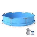 Piscine tubulaire ronde - relax4life - grande capacit 6125l - pompe de filtration - paroi  3 couches ...