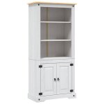 Placard / buffet haut - multi - rangement - gamme corona pin mexicain blanc 80x40x170cm neuf - bm 5951177 ...