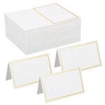 Marque - place mariage - 50 pi�ces cartes de nom bordure dor�e - convient pour anniversaire communion ...