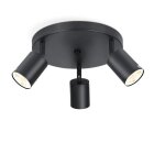 Plafonnier 3 spots - nettlife - vintage - noir - gu10 - orientable 350�