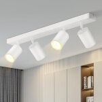 Plafonnier 4 spots - nettlife - gu10 - orientable 350� - blanc - m�tal