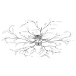 Plafonnier  bras feuille en cristal acrylique 5 ampoules e14 blanc lampe de plafond contemporain lustre ...