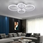 Plafonnier chandelier led lampe blanc cadre salon pendentifs