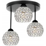 Plafonnier cristal led - light home - 3 flammes - m�tal noir - style moderne