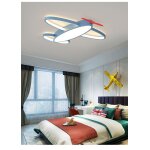 Plafonnier enfant avion led 52w - lumire 3 couleurs rglable - lampe de plafond crative pour chambre ...