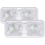 Plafonnier led 12v - lot de 2 - �clairage camping - car - lumi�re blanche - interrupteur