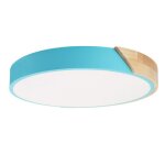 Plafonnier led circulaire Ø40cm 24w 2400lm métal bleu et bois naturel lumière sélectionnable (3000k - ... Plafonnier led circulaire Ø40cm 24w 2400lm métal bleu et bois naturel lumière sélectionnable (3000k - ...