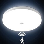 Plafonnier led avec detecteur de mouvement 12w plafond led rond ultra - mince lampe imperm�able ip54 ...
