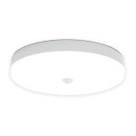 Plafonnier led - einnenffer - dtecteur de mouvement - 9 w - tanche ip56 - rond 13 cm
