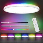 Plafonnier led dimmable 24w 3200lm ip44 luminaire rgb rtroclairage lamp avec tlcommande 3000 - 6500k ...